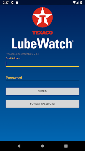 Android application Texaco LubeWatch Powered by HO screenshort