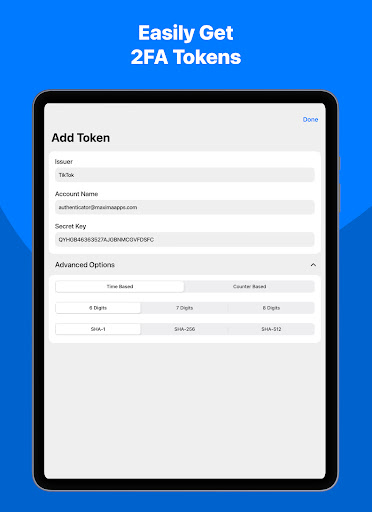Screenshot of Authenticator App