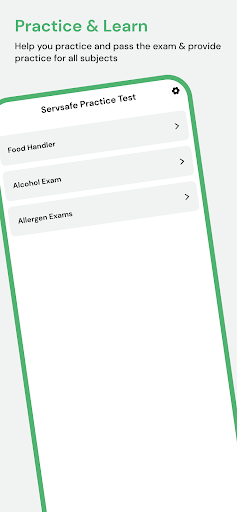 Servsafe Practice Test ekran görüntüsü
