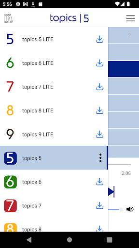 Android application topics screenshort