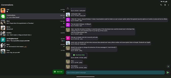 Conversaciones (Jabber / XMPP) Captura de pantalla