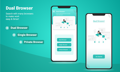 Android application Dual Browser Split Screen: App screenshort