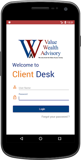Android application Value Wealth Client Desk screenshort