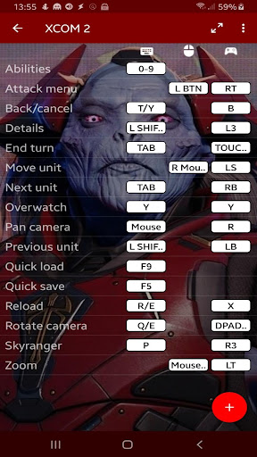 Screenshot of ControlRef - PC/console game c