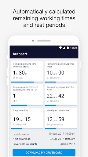 Android application Autosert Tacho screenshort