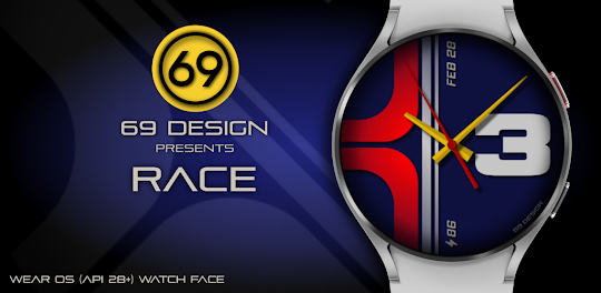[69D] Race analog watch face
