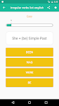 screenshot of irregular verbs list english