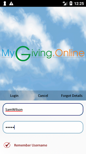 Android application MyGiving.Online screenshort