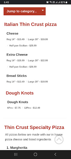 Lisas Family Pizzeria Screen 3