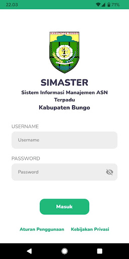 Android application SIMASTER Bungo screenshort