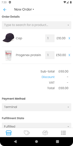 Android application WodBoard Point of Sale (POS) screenshort