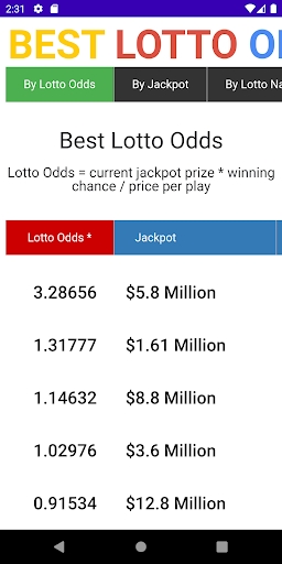 Android application Lotto Odds screenshort