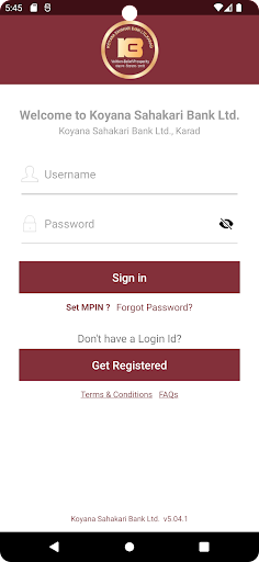 Android application Koyana Bank screenshort