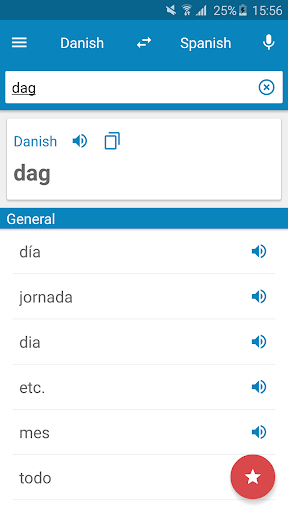 Danish-Spanish Dictionary screenshot 1