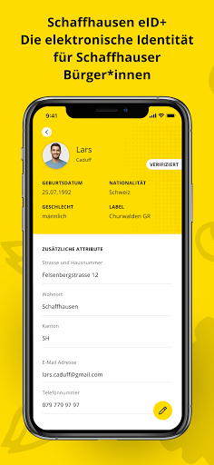 Android application Schaffhauser eID+ screenshort