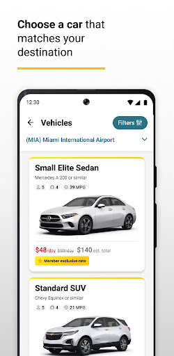 Screenshot of Hertz Rent-a-Car