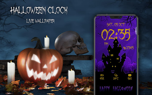 Halloween Spooky Digital Clock Screen 3
