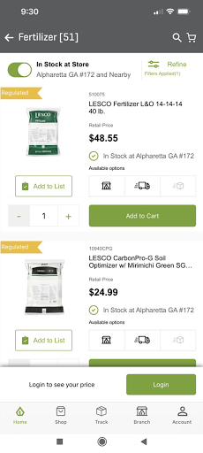 Screenshot of SiteOne Landscape Supply