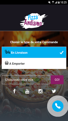Android application Andiamo Pizza screenshort