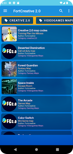 Creative 2.0 Maps and Codes