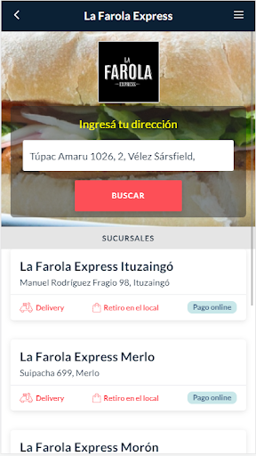 Android application La Farola Express screenshort