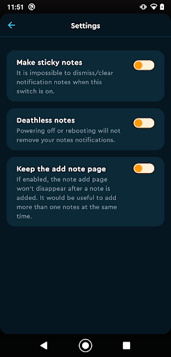 NotinX - notes in notification Screen 2