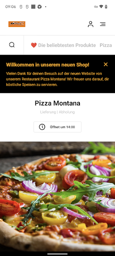 Android application Pizza Montana screenshort