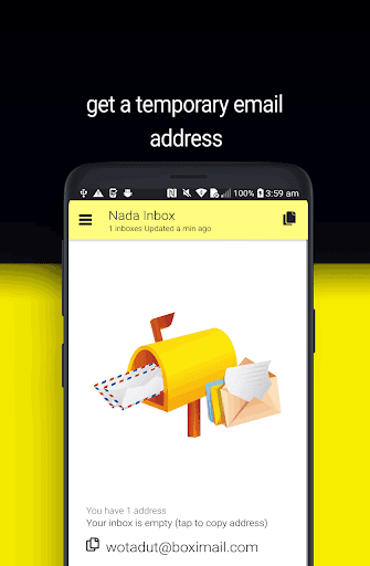 Android application inboxes temp mail - by nada screenshort