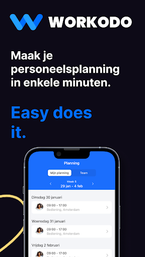 Android application Workodo - Personeelsplanning screenshort