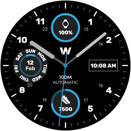 Android application WES1 - Navy Watch Face screenshort