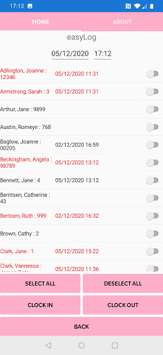 Android application Roll Call screenshort