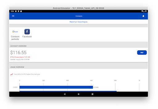 Screenshot of MyConnectAcct