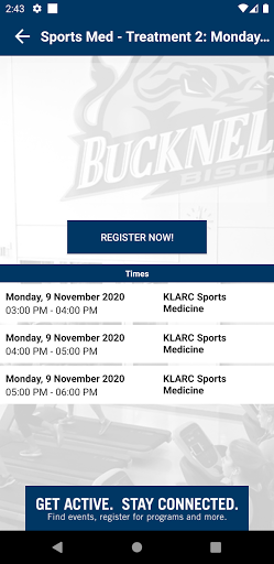 Bucknell University Recreation Screen 3