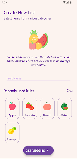 Grocery List Screen 2