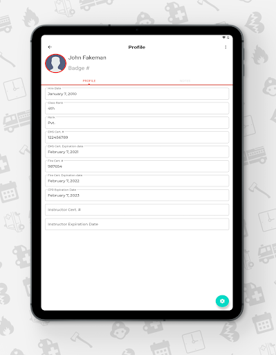 Screenshot of Fire Shift Calendar