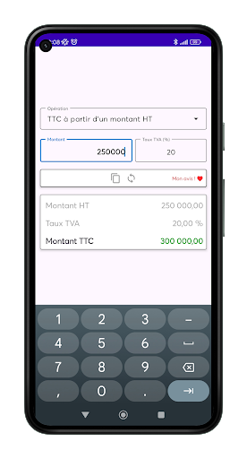 Calculatrice TVA - Inversée Screen 2