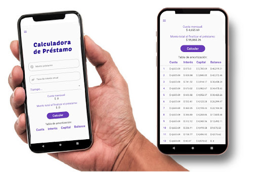Android application Calculadora de Préstamo screenshort