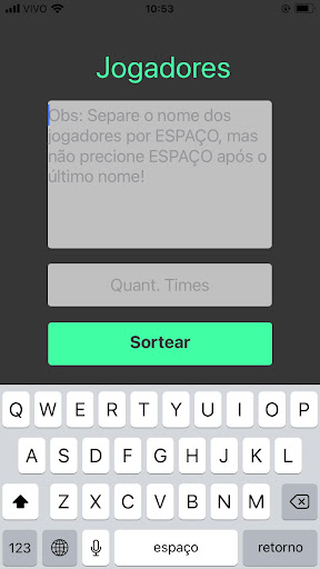 Kmisa10 - Sorteador de times Screen 2