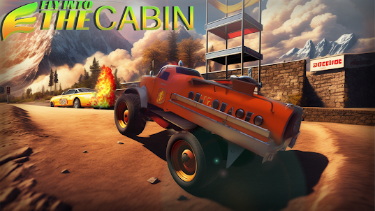 Flying Car Driving Into Cabin