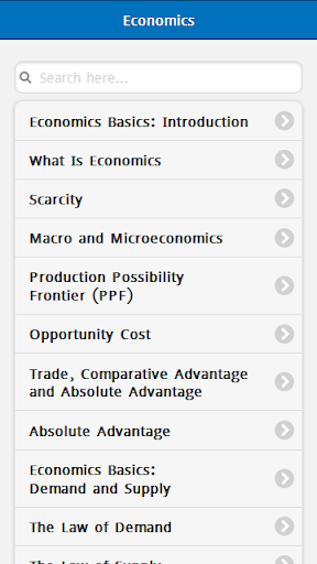 Android application Basic Economics screenshort