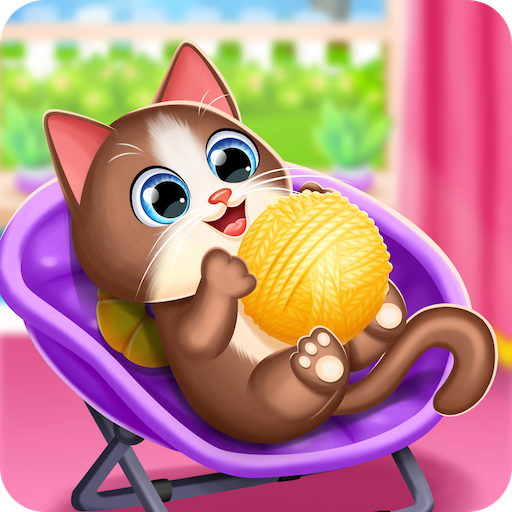 Virtual cat pet care life logo