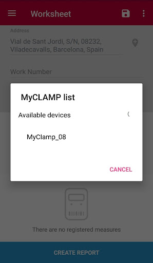 Android application MyClamp screenshort