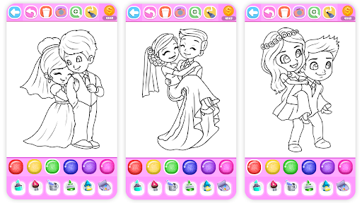 Princess Wedding Coloring Game