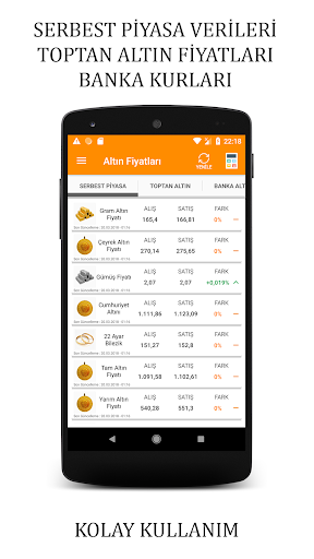 Android application Altın Fiyatları Canlı Güncel - screenshort
