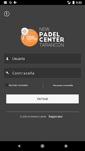 Android application New Padel Center screenshort