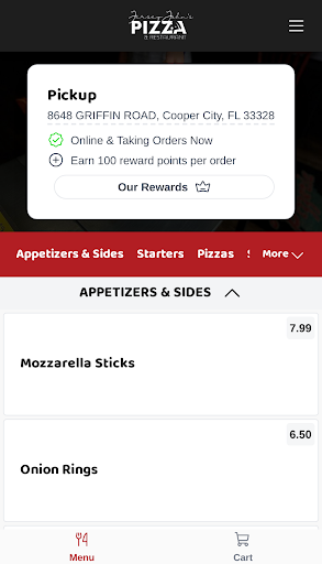 Android application Jersey Johns Pizza screenshort