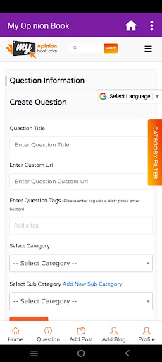 My Opinion Book Screen 3
