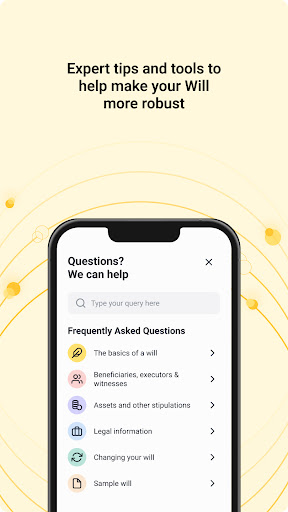Yellow, Will-making made easy Screen 2