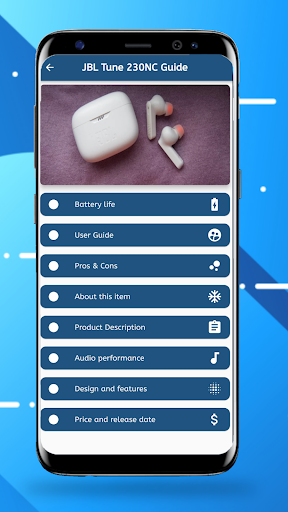 Android application JBL Tune 230NC Guide screenshort