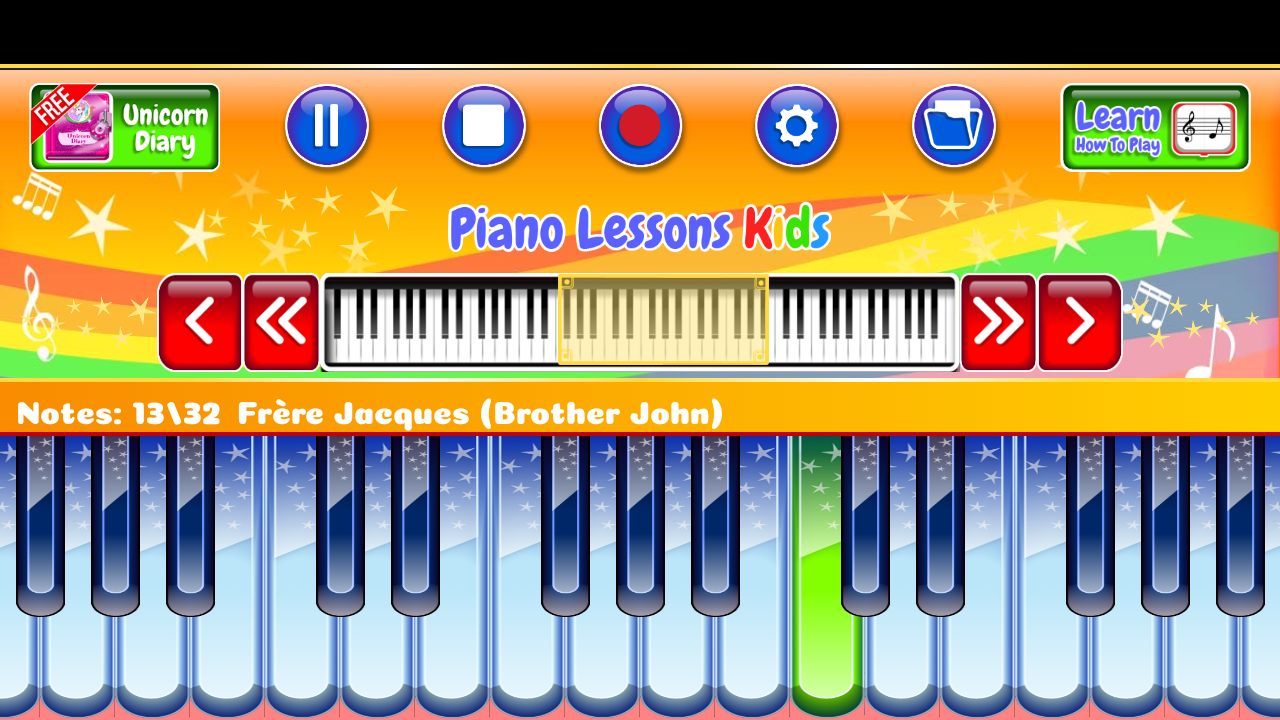 Android application Piano Lessons Kids screenshort